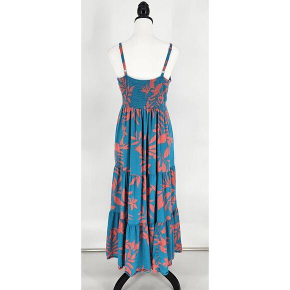 Old Navy Tropical Smocked Tiered Midi Sundress Beach Vacation Womens Size Medium - Picture 5 of 11
